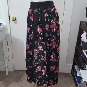 Floral walk through skirts with shorts